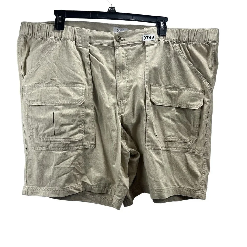 Croft & Barrow Men Cargo Shorts SIZE 52 Color Brown Khaki - Picture 1 of 11